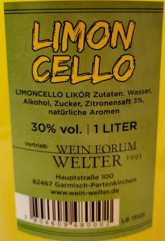 Alpspitz Limoncello Zitronen Likör 1L 30%